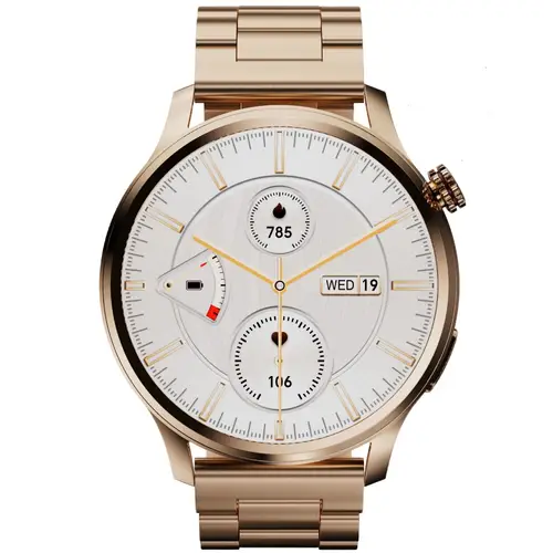 SK51 Double Pair Straps Business Series Smart Watch in Gold — front view