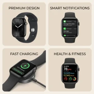 SR10 Series 10 Apple Logo Smart Watch in Black — side view