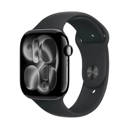 SR11 Smart Watch With Apple Logo in Black — front view