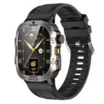TF16 PRO Rough Sport With Flash Light Smart Watch in Black — front view
