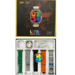 Top TK2 Ultra Smart Watch with 6 Straps in Silver — front view