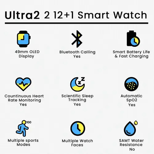 Ultra 2 12+1 Smart Watch in Silver — side view