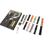 V99 Max Smart Watch With 12 Straps in Black — front view