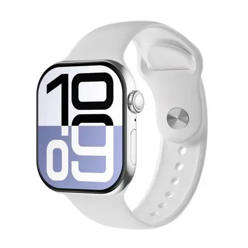Watch 10 Max Double Straps Smart Watch in Silver — front view