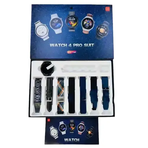 Watch 4 Pro Suit 7 Straps Smart watch in Black — front view