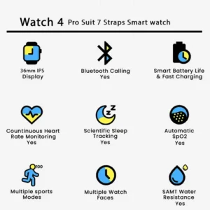 Watch 4 Pro Suit 7 Straps Smart watch in Black — side view