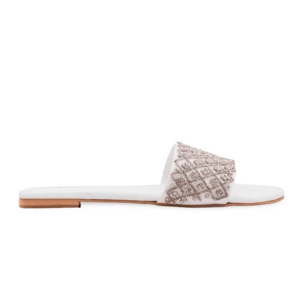 White Fancy Slipper For Ladies EC0246 view 2