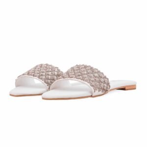 White Fancy Slipper For Ladies EC0246 view 3