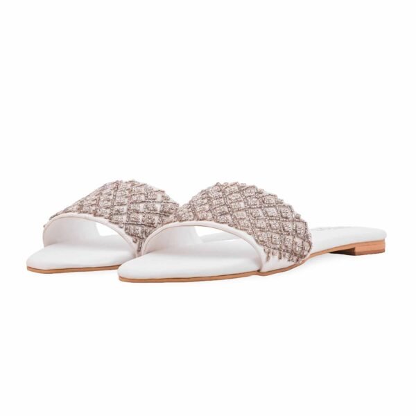 White Fancy Slipper For Ladies EC0246 view 3