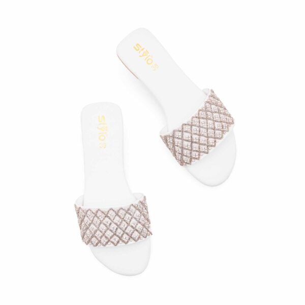 White Fancy Slipper For Ladies EC0246 view 5