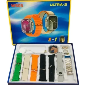 Ws05 Ultra 2 Smart Watch With 7 Straps in Silver — front view
