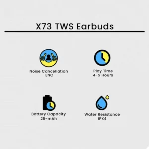 X73 TWS Earbuds in Brown — side view