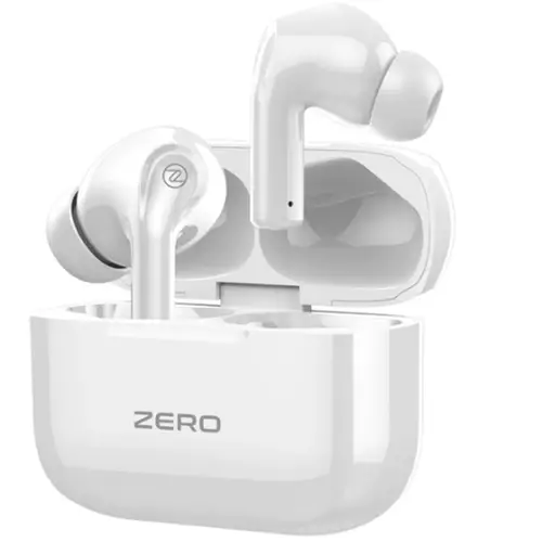 Zero AURA Earbuds in White — front view