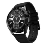 Zero Crown Smartwatch in Black Leather — front view