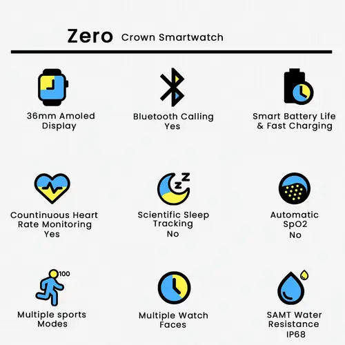 Zero Crown Smartwatch in Silver Matel — side view