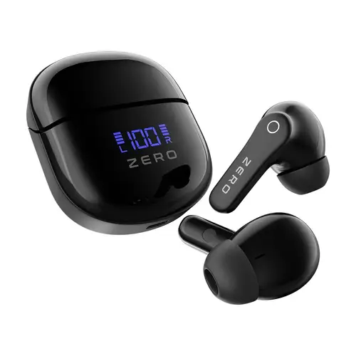 Zero Crystal Earbuds in Black — front view