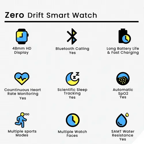 Zero Drift Smart Watch in Golden Black — side view