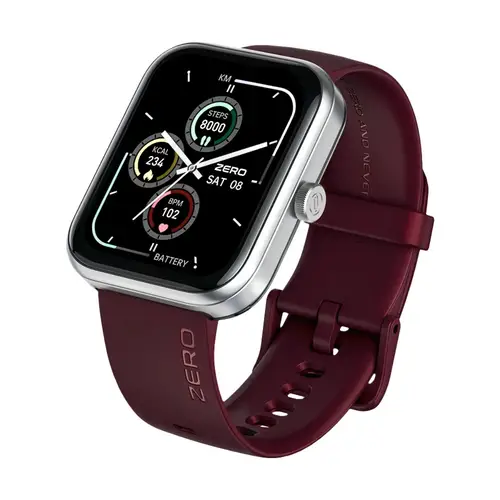 Zero Edge Smart Watch in Red Berry — front view