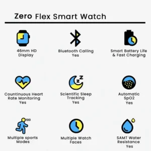 Zero Flex Smart Watch in Black — side view