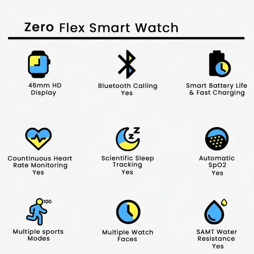 Zero Flex Smart Watch in Black — side view