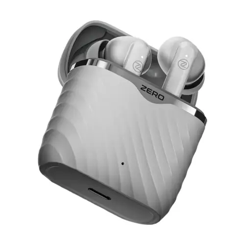 Zero Flow Earbuds in Pearl White — front view