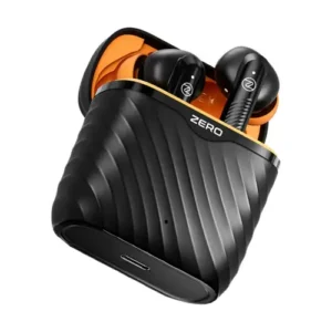 Zero Flow Earbuds in Flame Orange Black — front view