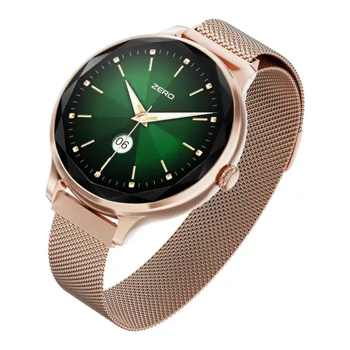 Zero Jewel Smart Watch in Golden Milannese — front view