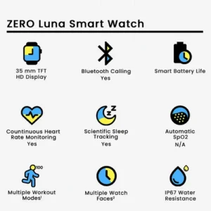 Zero Luna Smart Watch in Gold Black — side view