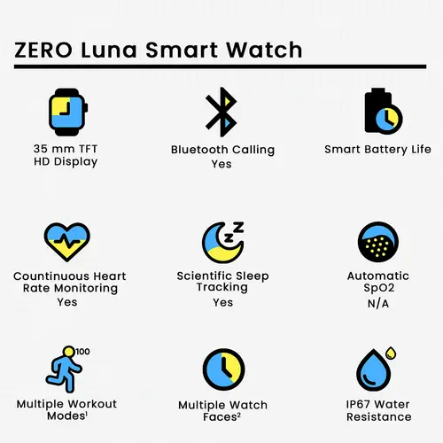 Zero Luna Smart Watch in Gold Black — side view