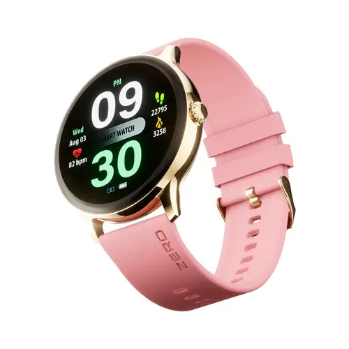 Zero Luna Smart Watch in Gold Pink — front view