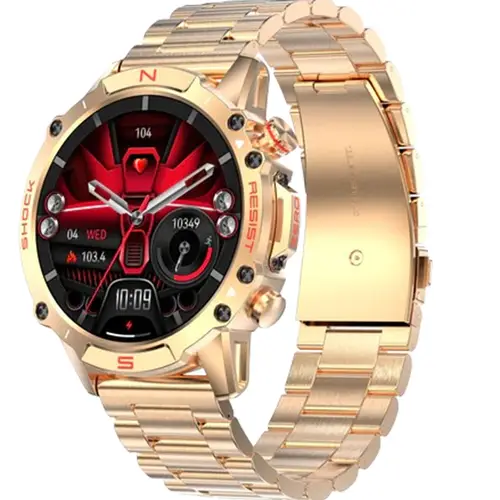 Zero Matrix Pro Amoled Smart Watch in Gold — front view