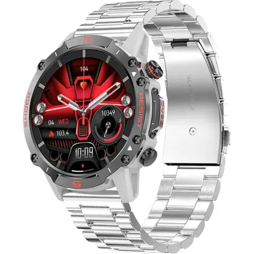Zero Matrix Pro Amoled Smart Watch in Silver — front view
