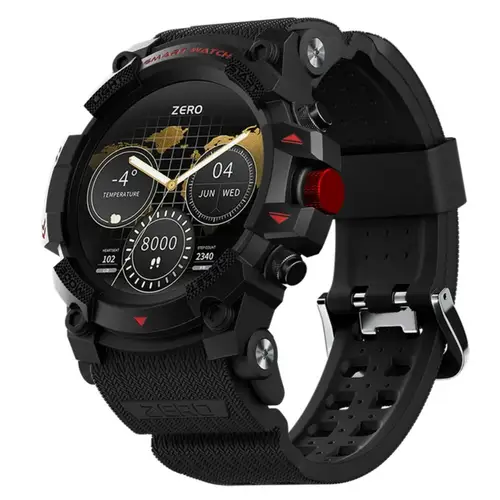 Zero Navigator Smartwatch in Black Red — front view