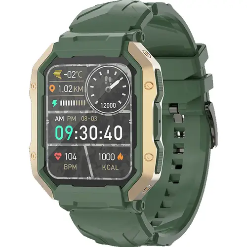 Zero Ninja Smart Watch in Green — front view
