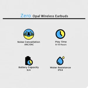 Zero Opal Wireless Earbuds in Black — side view
