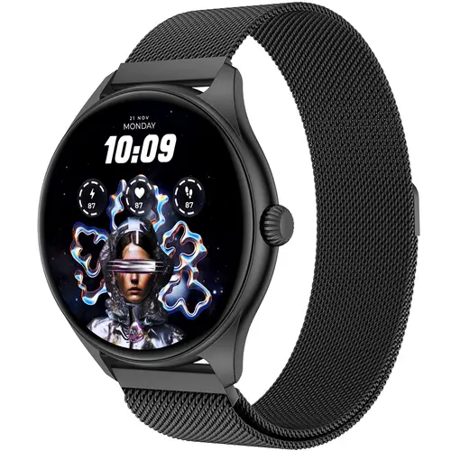 Zero Pixel Smartwatch in Black — front view
