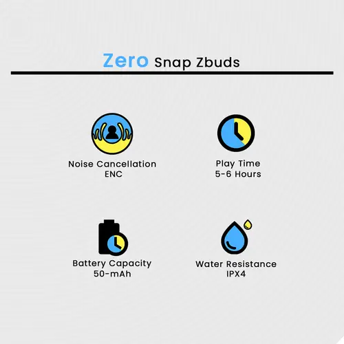 Zero Snap Zbuds in Pearl White — side view