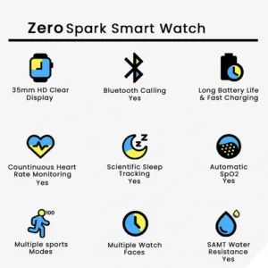 Zero Spark Smart Watch in Black — side view