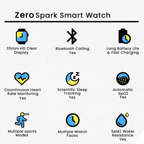 Zero Spark Smart Watch in Black — side view