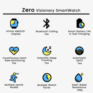 Zero Visionary Smartwatch in Starlight — side view