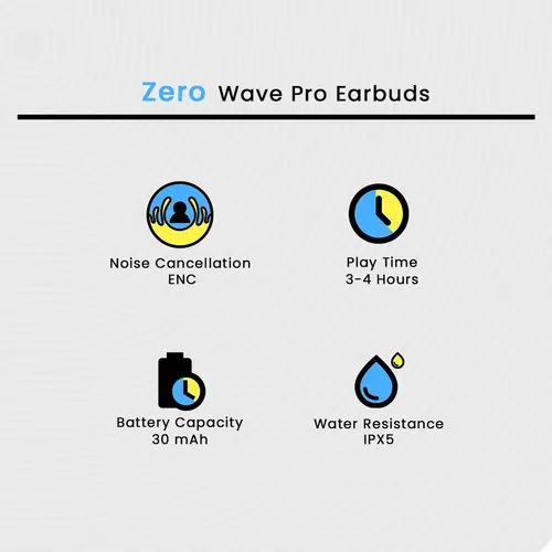 Zero Wave Pro Earbuds in Silver Metal — side view