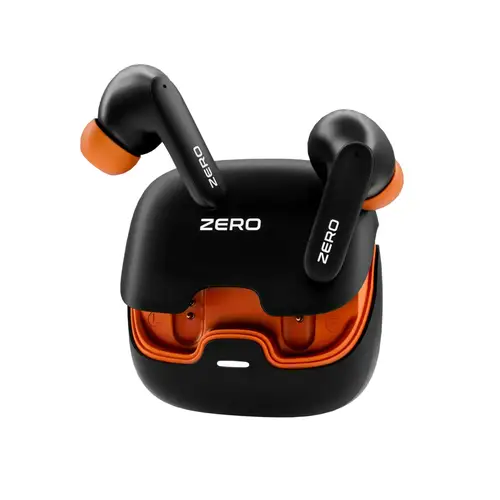 Zero Wave Pro Earbuds in Flame Orange Black — front view