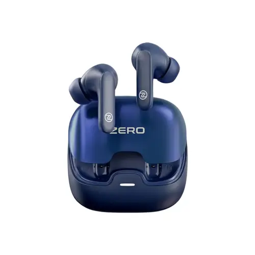 Zero Wave Wireless Earbuds in Blue — front view