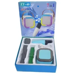 ZT-40 7 in 1 Smart Watch With Speaker Mic in Black — front view