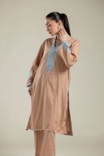 Embroidered V-Neck Kurta - View 5