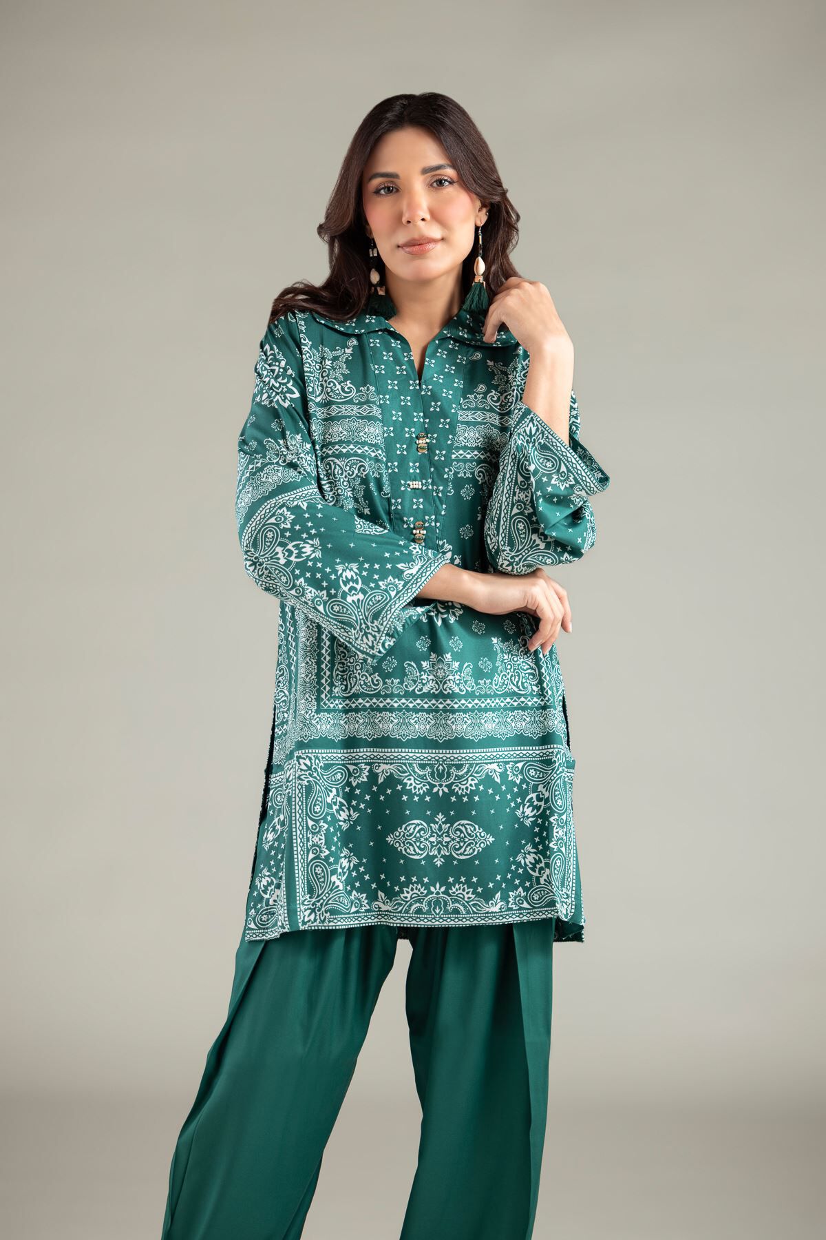 Solid Relaxed Shalwar-1 Solid Relaxed Shalwar - View 1