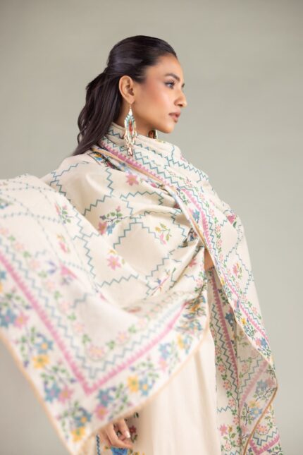 Geometric Tassel Dupatta - View 1