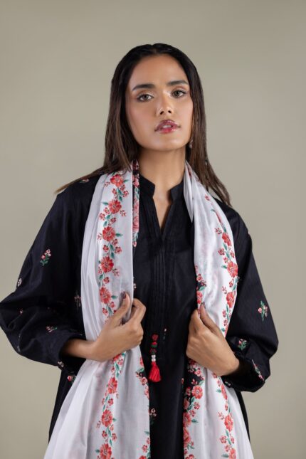 Floral Tassel Dupatta - View 2