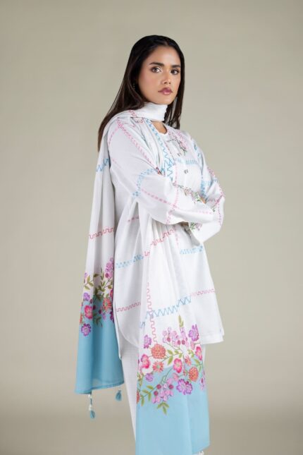 Floral Tassel Dupatta - View 1