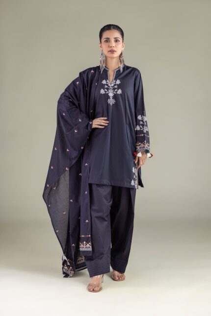 Solid Straight Shalwar - View 1